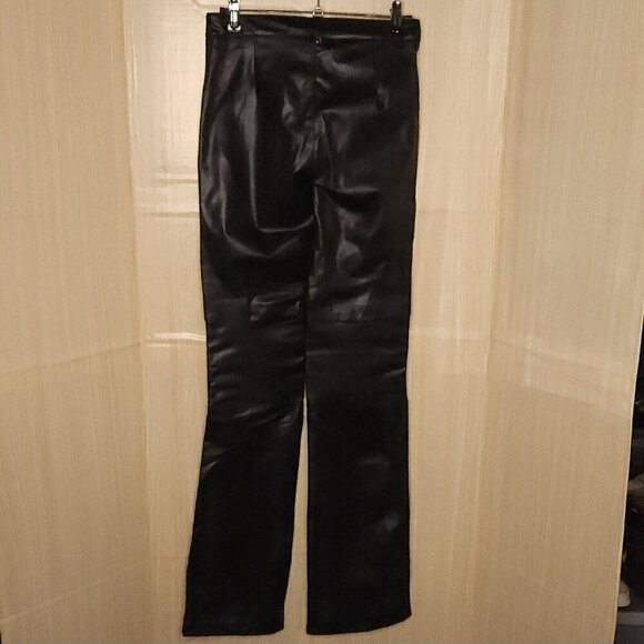 Zara Black Faux Leather Moto Pants Padded Knees XS - Picture 4 of 8